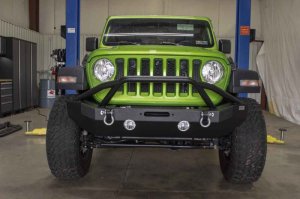 Jeep Wrangler JL Front Bumper - Fishbone Offroad - Mid-Width Winch - Black - `18-`27